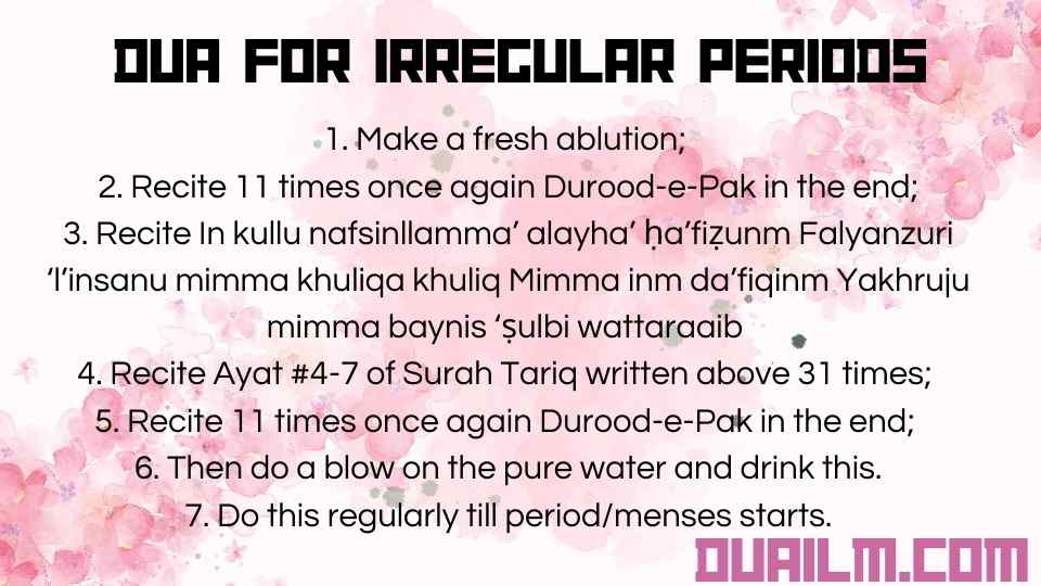 Dua For Irregular Periods